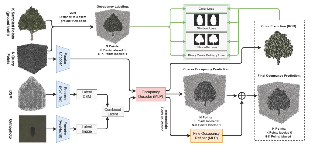 Overview of the network architecture and training supervision